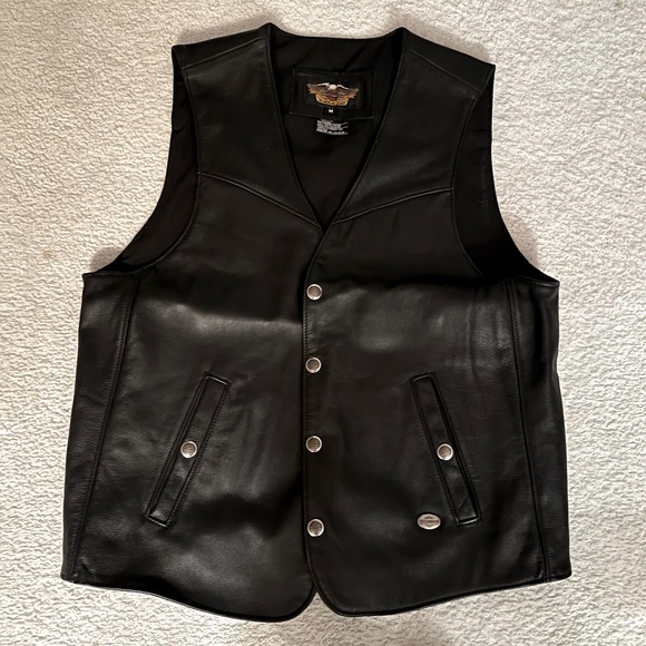 Harley Davidson leather vest Size M - Picture 1 of 3
